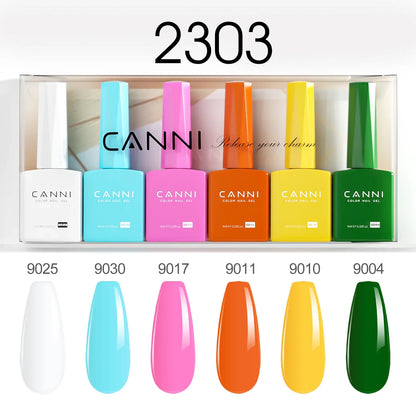 6pcs*9ml CANNI Nail Gel Polish Kit HEMA FREE Jade Jelly Nude Jelly Pink VIP Kit Christmas Gift French Nail Design Natural Color
