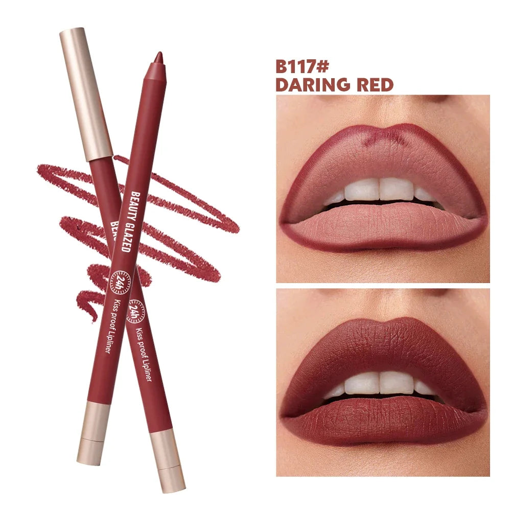 8 Colors Artist Palette Matte Velvet Lip Liner Pencil | Long-Lasting Waterproof, Non-Sticky Matte Finish, Precise Tip for Sharp