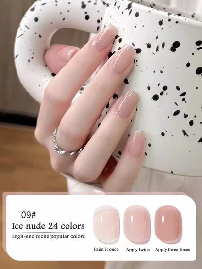 10ML 1-24PCS Milk White Jelly Gel Nail Polish Nail Art 2026 New Popular Nail Supplies UV LED Light Nails Black Red Nails