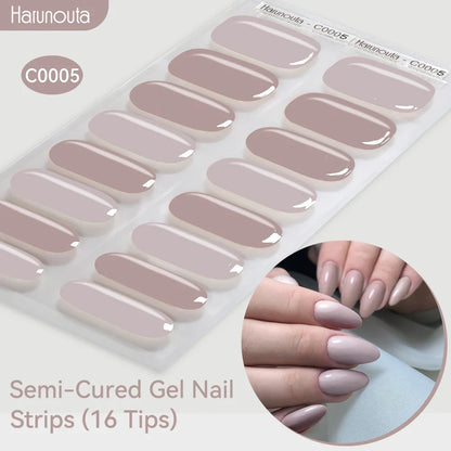 Gradient Auroras Semi Cured Gel Nail Strips Sparkly Shinning DIY Gel Polish Stickers for Nails Works with UV/LED Nail Lamps