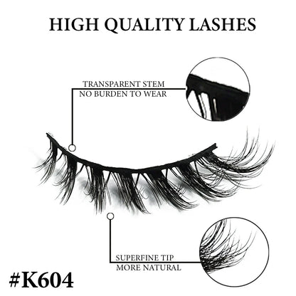 MIOFIA New 5 Pairs Fake Lashes D Curl Fluffy Soft Volume Eyelash Extensions Natural Look 3D Faux Mink False Eyelashes Makeup