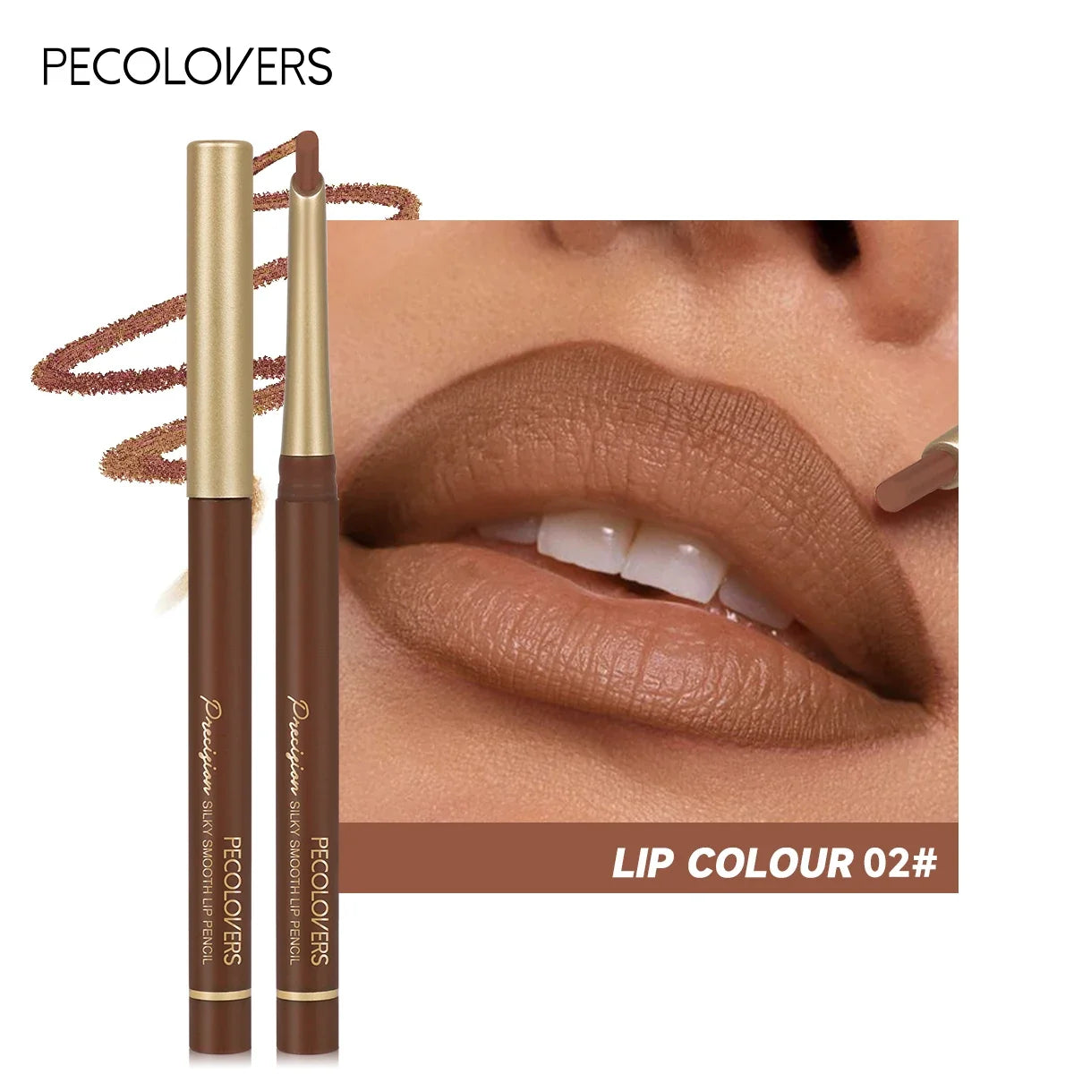 Matte 6-colors Lip Liner Pencil Bevel Design Nib Lip Contour Lipstick Nude Brown Lipstick Pencil Natural Lasting Lipliner Makeup