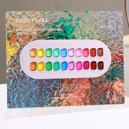 Translucent Glaze Colors Gel Nail Polish Set Varnish Lacquer Jelly Clear Gel Nail Art Gemstone LED&UV Syrup Gel Polish Kit 15ml
