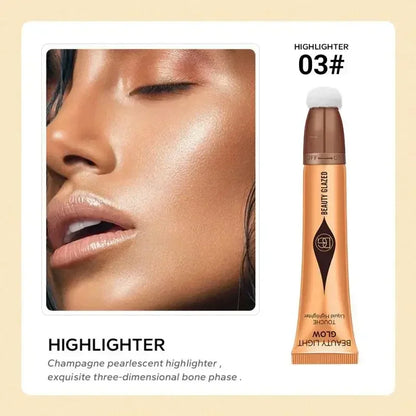 BEAUTY GLAZED 7 Colors Liquid Blush Stick Highlighter Multi Functional Make Up Pen Lip Cheek Waterproof Lasting Cosmetic