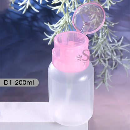 100/200ml Empty Press Pump Dispenser Plastic Lockable Leak-proof Nails Polish Remover Pressed Bottle Makeup Tools Liquid Storage