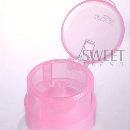 100/200ml Empty Press Pump Dispenser Plastic Lockable Leak-proof Nails Polish Remover Pressed Bottle Makeup Tools Liquid Storage