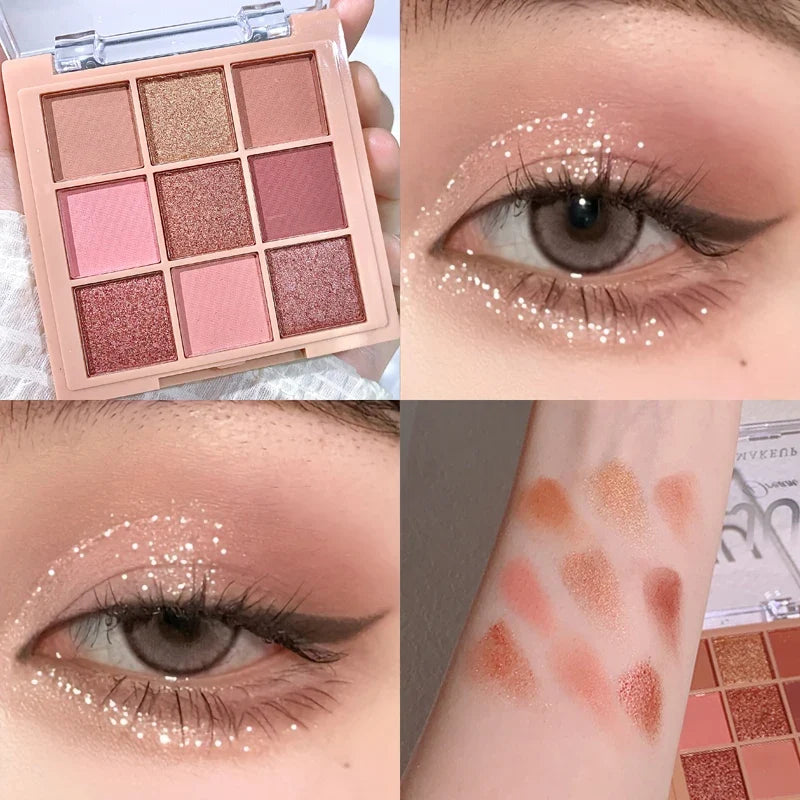 Warm Winter Brown Shadow Nine Colors Eyeshadow Earth Tone Autumn and Winter Low Saturation Orange Brown Palette Milk Tea