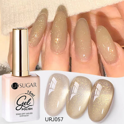 UR SUGAR 15ml Fiber Rubber Base Gel Upgrade Broken Nail Repaired Fiberglass Clear Quick Building UV Construction Gel Soak Off