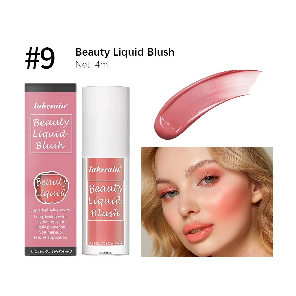 Beauty Liquid Blush Velvet Matte Blusher Face Pigment Lasting Waterproof Natural Cream Cheek Tint Orange Peach Maquiagem 4ml
