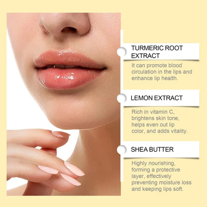 Ginger Lemon Lip Balm Mask Gloss Oil Exfoliating Clean Turmeric Dark Melanin Remove Improve Dullness Moisturizer Lip Balm Care