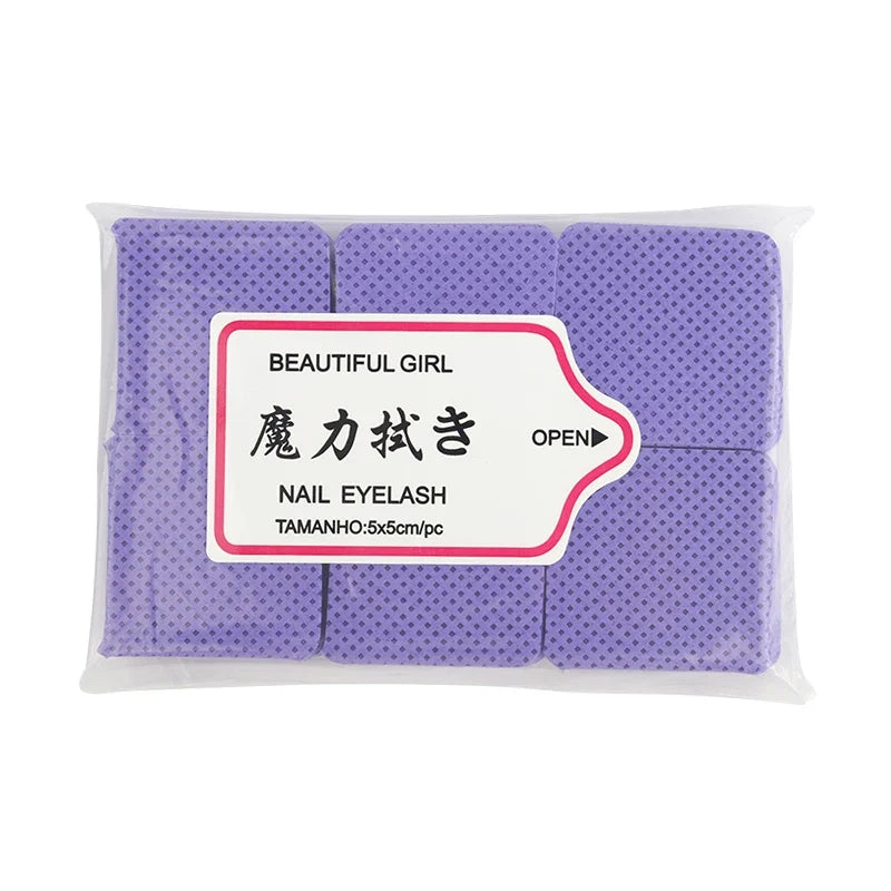 300pcs Lint-Free Eyelash Glue Wipes Paper Gel Remover Clean Month of Bottle Cotton Pads Beauty Cleaning Nail Art Makeup Tools