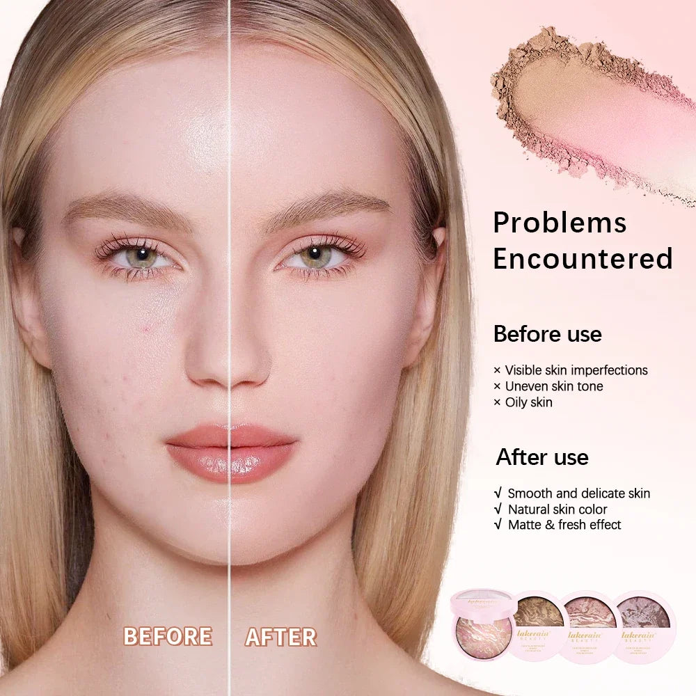 Matte Face Foundation Bronzer Pressed Powder Compact Long Lasting Oil Control Translucent Loose Setting Powder For Face Makeup