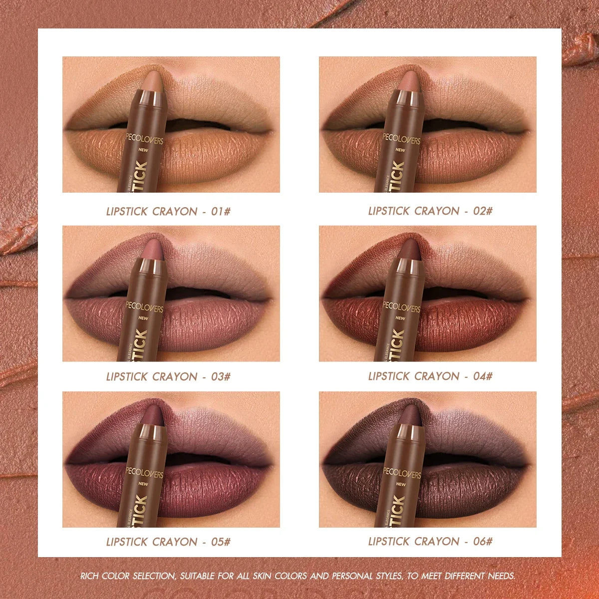 2In1 Matte Lipstick Pencil Waterproof Long Lasting Lip Brown Velvet Lip Liner Pen Lips Makeup Women Cosmetics