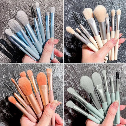 New 8Pcs Makeup Brush Set Makeup Concealer Brush Blush Loose Powder Brush Eye Shadow Highlighter Foundation Brush Beauty Tools