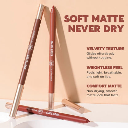 8 Colors Artist Palette Matte Velvet Lip Liner Pencil | Long-Lasting Waterproof, Non-Sticky Matte Finish, Precise Tip for Sharp