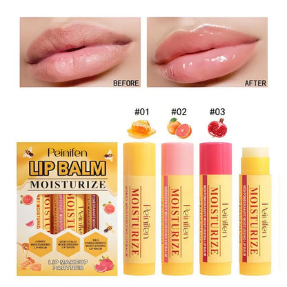 Multi Fruit Flavors Moisturizing Hydrating Base Lip Balm Set Makeup Lip Care Daily Care Balm Valentine's Day gift