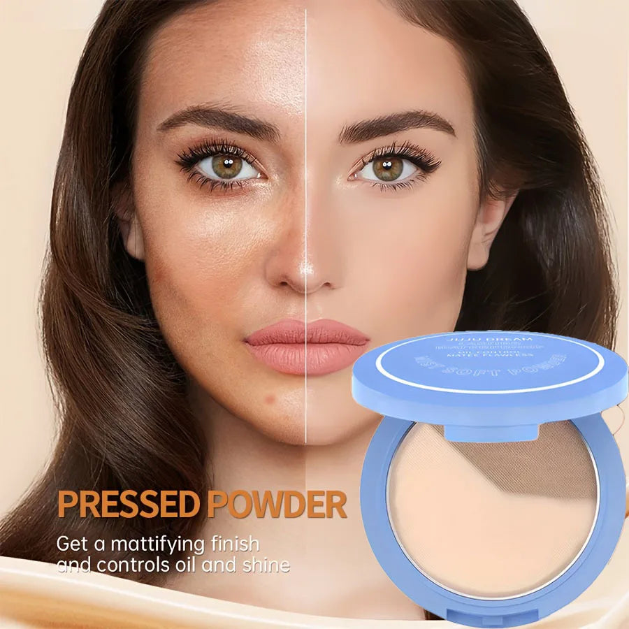 Silk Soft Pressed Powder OilControl Smooth Cake Makeup Lightweight Mist Matte Powder full Coverage Concealer Last Setting Powder