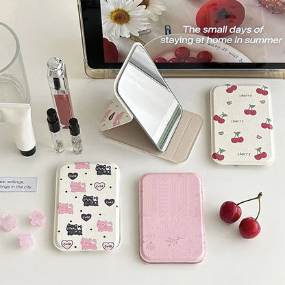 Desktop Small Folding Cosmetic Mirrors High Definition Women Vanity Tools Portable Mini Makeup Pocket Mirror Adjustable Angle