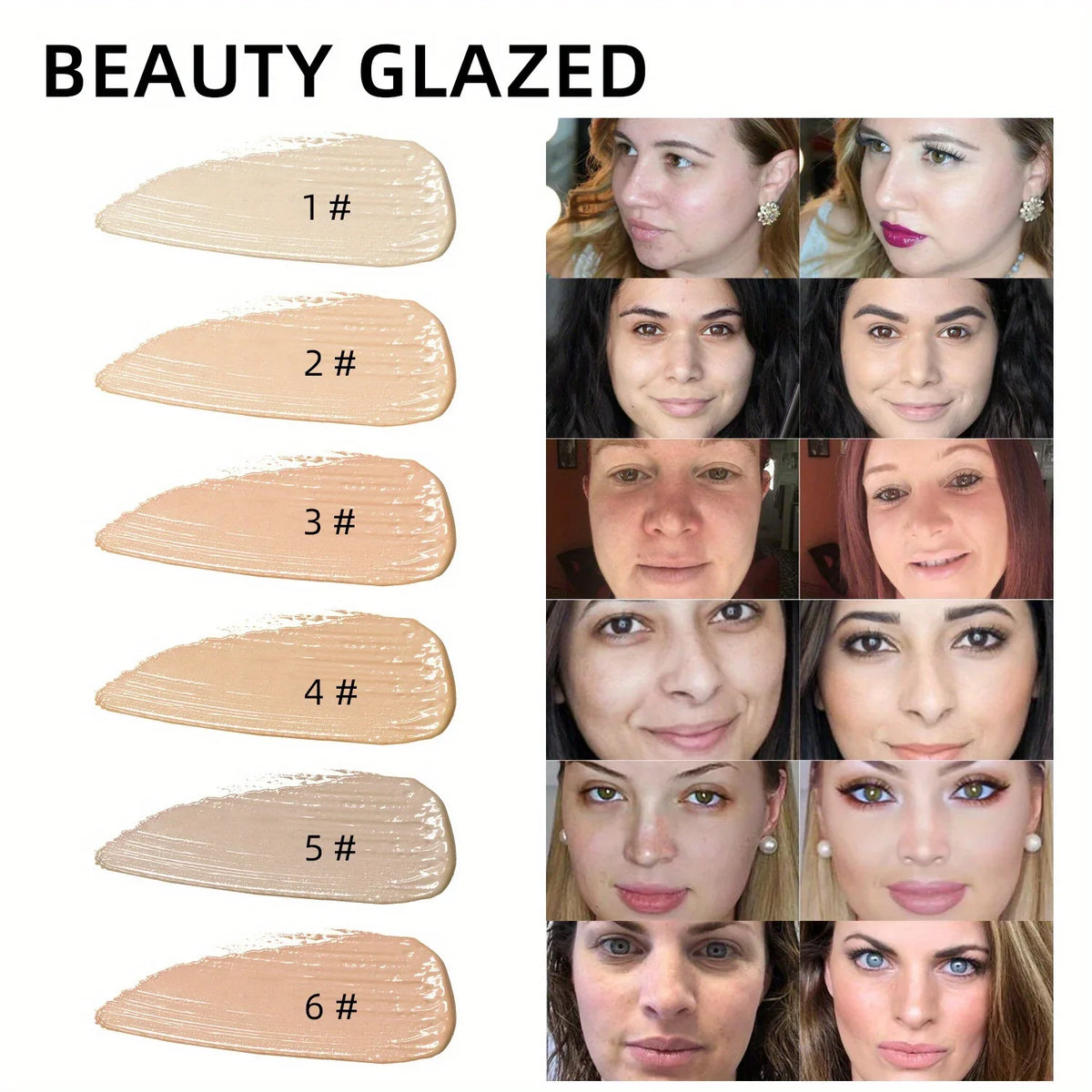5 Color Liquid Concealer Matte Makeup Full Coverage of Pores Invisible Concealer Natural Nude Skin Tone Long-lasting Oil Control