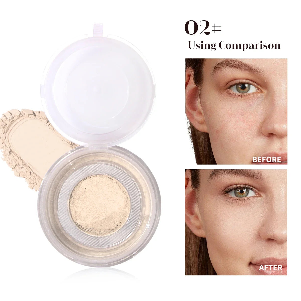 Sweet Heart Powder - Energetic, Soft-Skin Airy Loose Powder, Oil-Control, Sweat-Proof, Waterproof, Long-Lasting Setting Powder