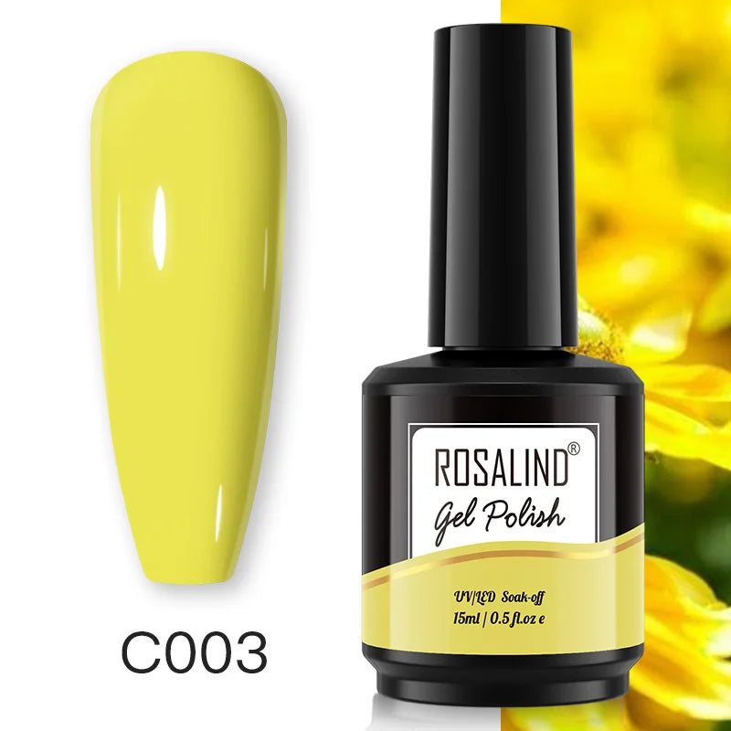 ROSALIND 7ml/15ml Summer Green Gel Nail Polish Semi Permanent Nail Art Manicure Soak Off Top Base Matt Hybrid Varnishes UV Gel