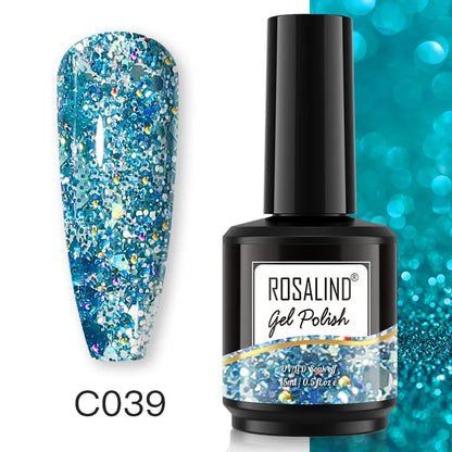ROSALIND 7ml/15ml Summer Green Gel Nail Polish Semi Permanent Nail Art Manicure Soak Off Top Base Matt Hybrid Varnishes UV Gel