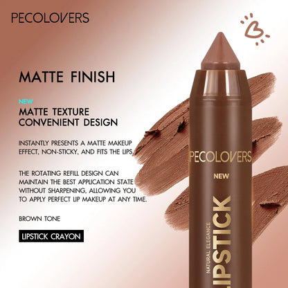 2In1 Matte Lipstick Pencil Waterproof Long Lasting Lip Brown Velvet Lip Liner Pen Lips Makeup Women Cosmetics