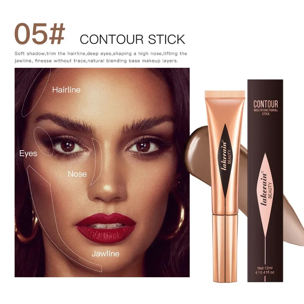 Multifunctional Makeup Pen Liquid Blush Bronzer Contouring Highlighter Pearlescent Fine Flash Sponge Tip Beauty Cosmetics Stick