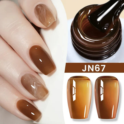 BORN PRETTY Jelly Nude Gel Nail Polish 10ml Light Pink Peach Translucent Color UV Light Cure Gel Varnish Nail Art DIY at Home