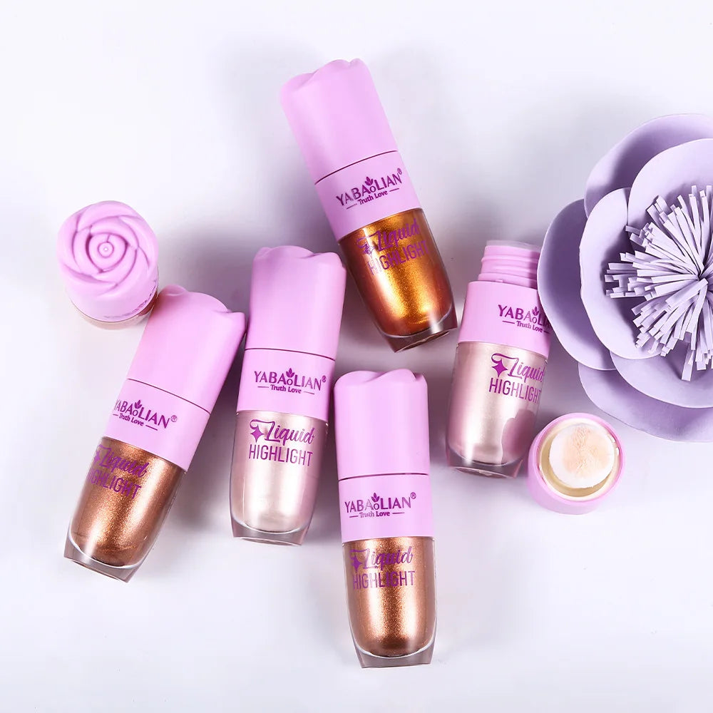 3 Color Face Liquid Highlighter Bronzer Contouring Highlight Fluid Makeup Face Shimmer Shine High Lighter Iluminador Maquillaje