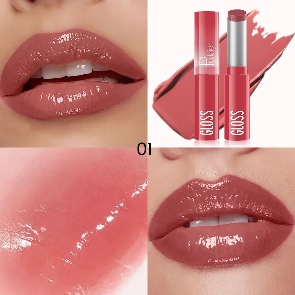 Hydrating Berry Shine Lipstick Set, Long-Lasting Plump Lip Cream, Non-Sticky & Creamy Finish, 6 Colors