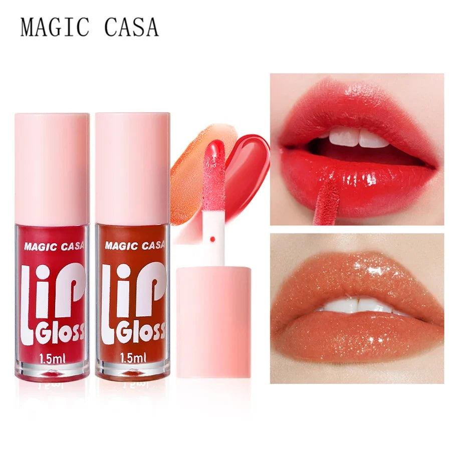 MAGIC CASA 6pcs/set Small bottle Hydrating Jelly Lip Oil long-lasting Moisturizing  smooth shimmering Lip Hydrating Liquid