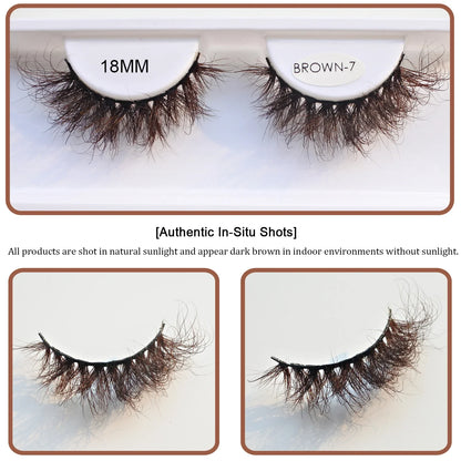 RED SIREN Brown Fluffy Mink Lashes 2026 New Design Luxurious Soft Natural Strip Lashes Cosplay Mink False Eyelashes Supplies