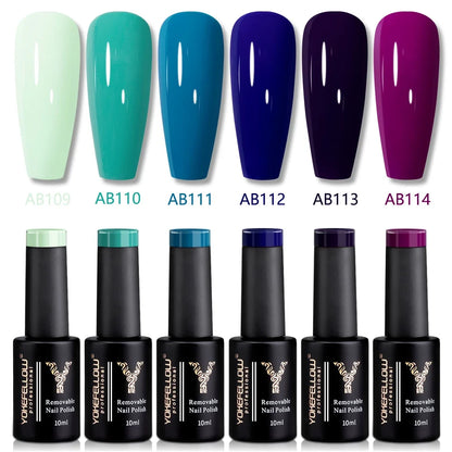 YOKEFELLOW 2022 New Color 10ML Nail Gel Polish Semi Permanent Gel Varnish Base Top Coat 122 Soak Off Colors Organic Nail Varnish