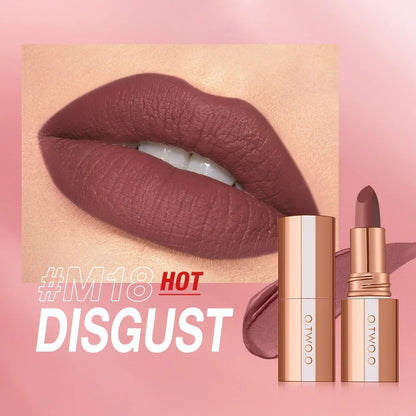 O.TWO.O Matte Lipstick Lip Tint 14 Colors Waterproof Long Lasting Non-transfer Smooth Highly Pigmented Velvet Lip Sticks Makeup