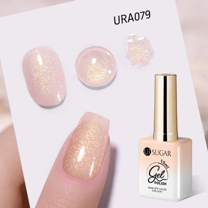 UR SUGAR 15ml Fiber Rubber Base Gel Upgrade Broken Nail Repaired Fiberglass Clear Quick Building UV Construction Gel Soak Off