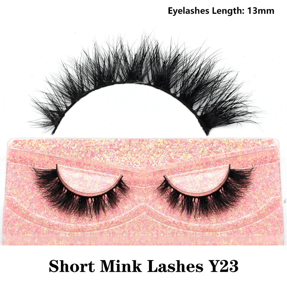 3D Mink Fluffy Half False Eyelashes Natural Soft Lightweight Clear Band Half Eye Strip Lashes Reusable Short Eyelashes Extension