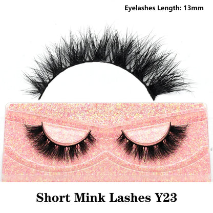 3D Mink Fluffy Half False Eyelashes Natural Soft Lightweight Clear Band Half Eye Strip Lashes Reusable Short Eyelashes Extension