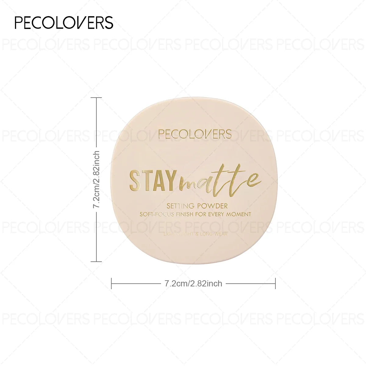 Pressed Powder Foundation, Waterproof, Matte Finish, Full Coverage, Non-Sticky, for All Skin Types, Light to Medium Tone