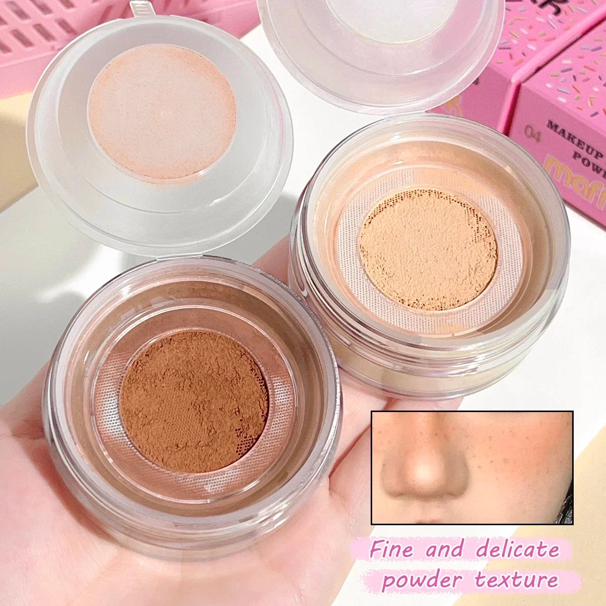 Sweet Heart Powder - Energetic, Soft-Skin Airy Loose Powder, Oil-Control, Sweat-Proof, Waterproof, Long-Lasting Setting Powder