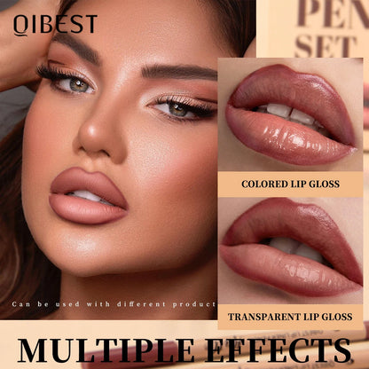 12Color Matte Lipstick Lipliner Set Nude Soft Matte Lip Liner Set Non-Drying Waterproof Plumping Outline The Lips Contour Makeup