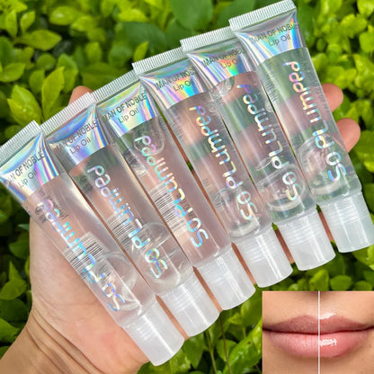 6Pcs Fruity Flavor Watery Glossy Lip Gloss Set Clear Lip Gel Hydrating Moisturizing Lip Gloss Women Lips Makeup Wholesale