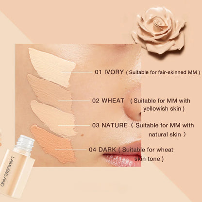Wheat Tone Moisturizing Liquid Concealer Oil Control Invisible Full Coverage Pores Dark Circles Ivory Foundation Cream Makeup