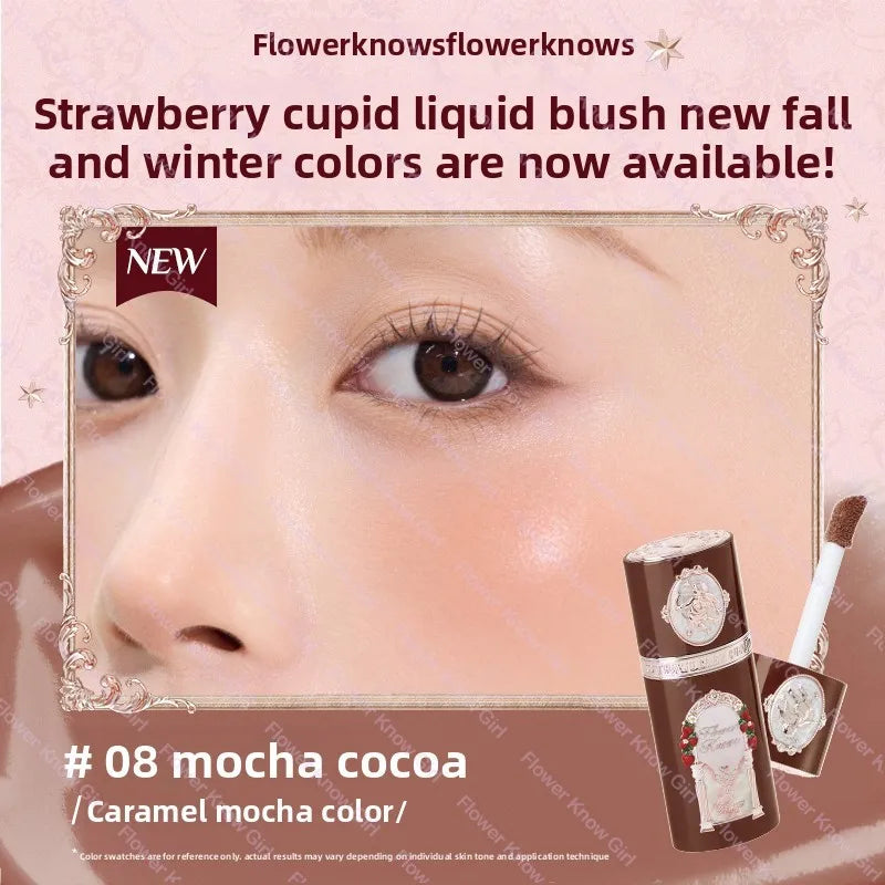 Flower Knows Strawberry Cupid Collection Liquid Blush 7g Silky Cream Skin Effect Lightweight adhesive skin-like finish Makeup