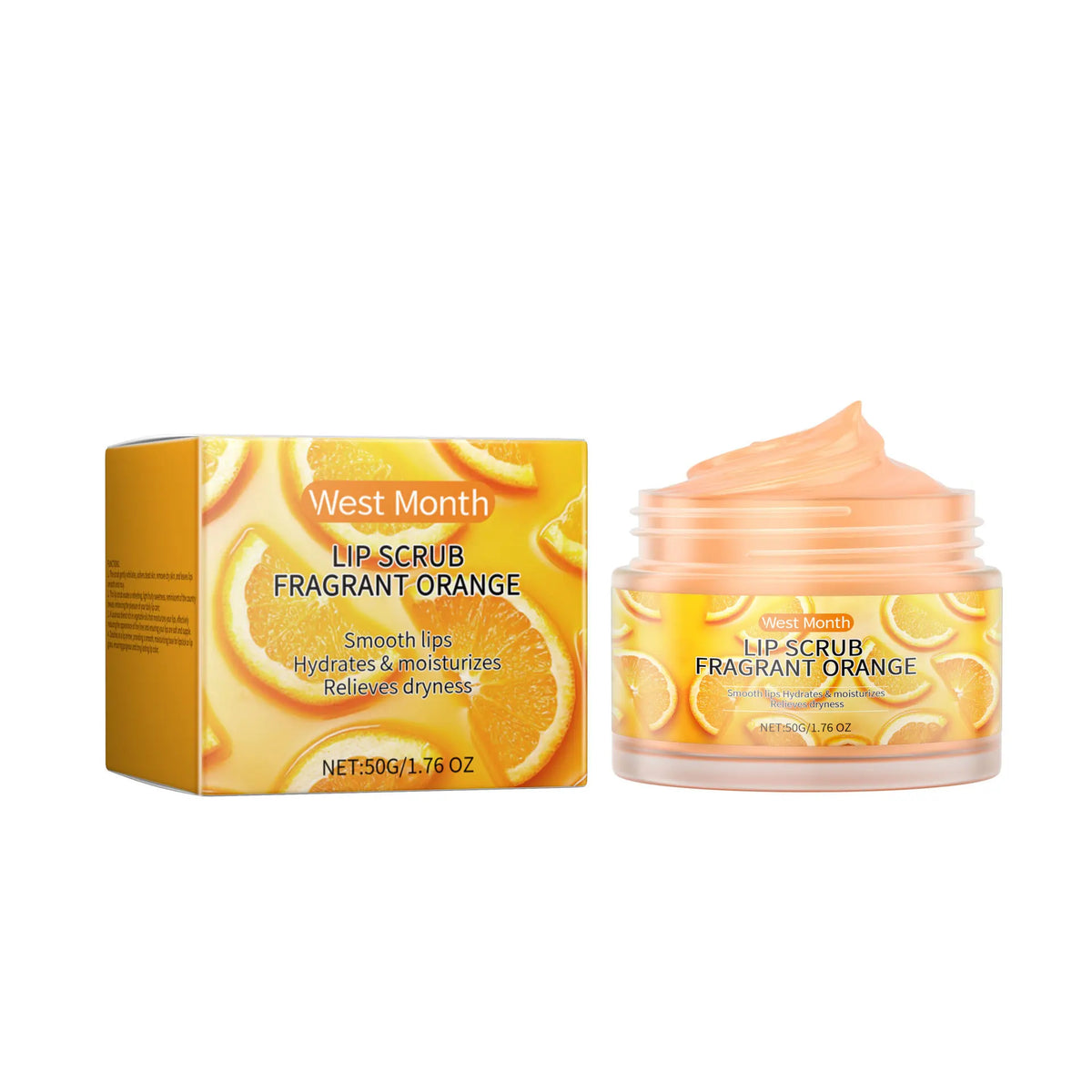 Orange Lip Scrub Exfoliating Softening Anti Chapped Remove Dead Skin Fade Pigmentation Hydrating Brightening Smoothing Lip Scrub