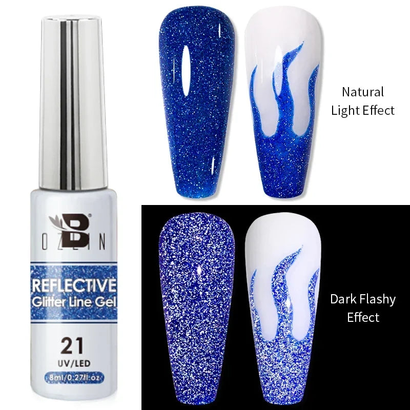 5ML Gold Silver Metallic Liner Paint Gel Polish Chrome Mirror Metal Effect Super Bright French UV LED Semi Permanent Nail Gel