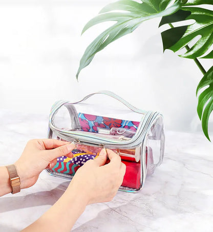 Transparent Large Capacity PVC Toiletry Bag Waterproof Cosmetic Bags Travel Clear Makeup Cosmetic Bag