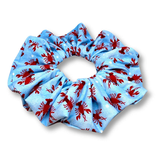 Blue Lobster Scrunchie