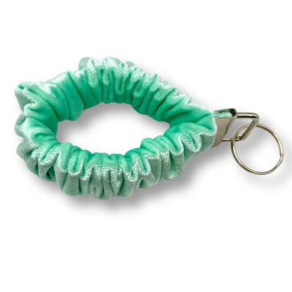 Mint Green Velvet Scrunchie Wristlet
