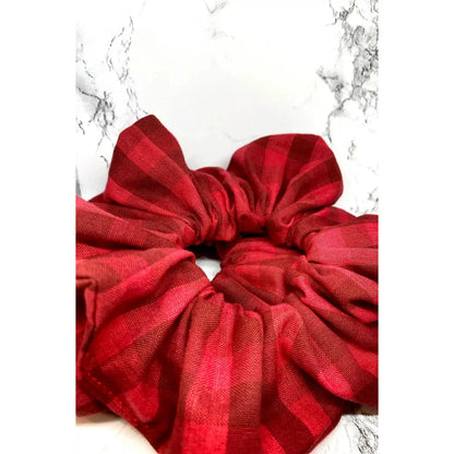 Red Plaid Scrunchie